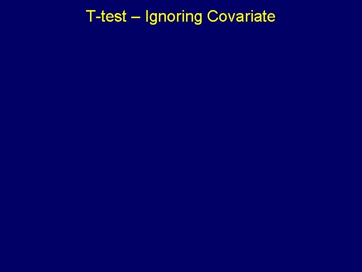 T-test – Ignoring Covariate 