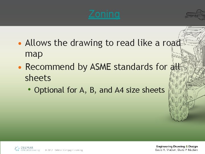 Zoning • Allows the drawing to read like a road map • Recommend by