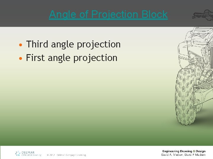 Angle of Projection Block • Third angle projection • First angle projection 