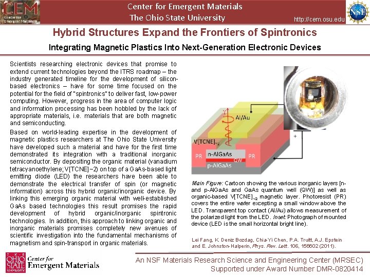 Center for Emergent Materials The Ohio State University