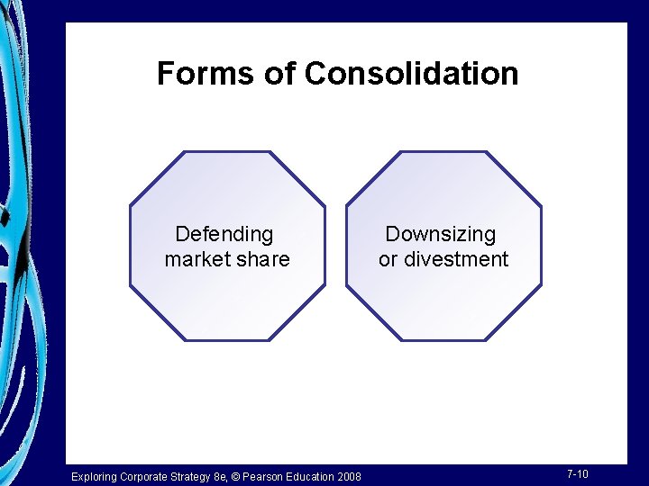 Forms of Consolidation Defending market share Exploring Corporate Strategy 8 e, © Pearson Education