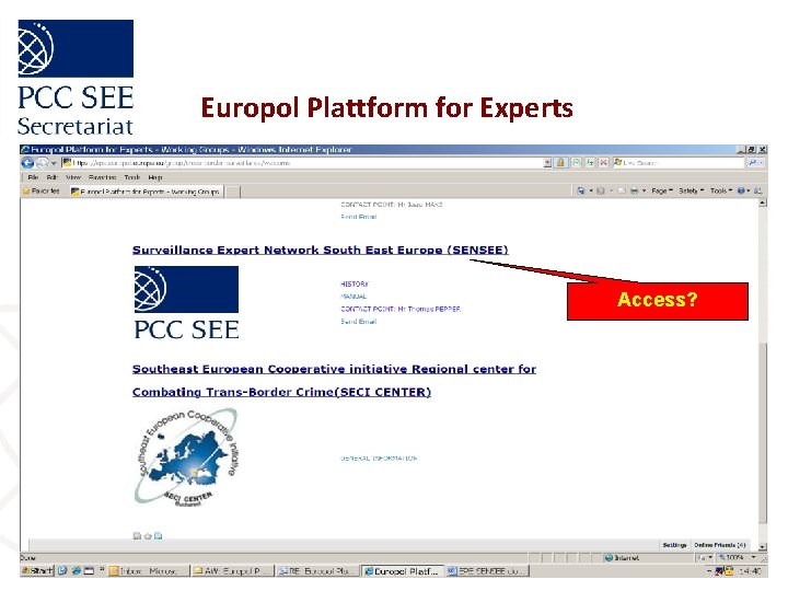 Europol Plattform for Experts Access? 