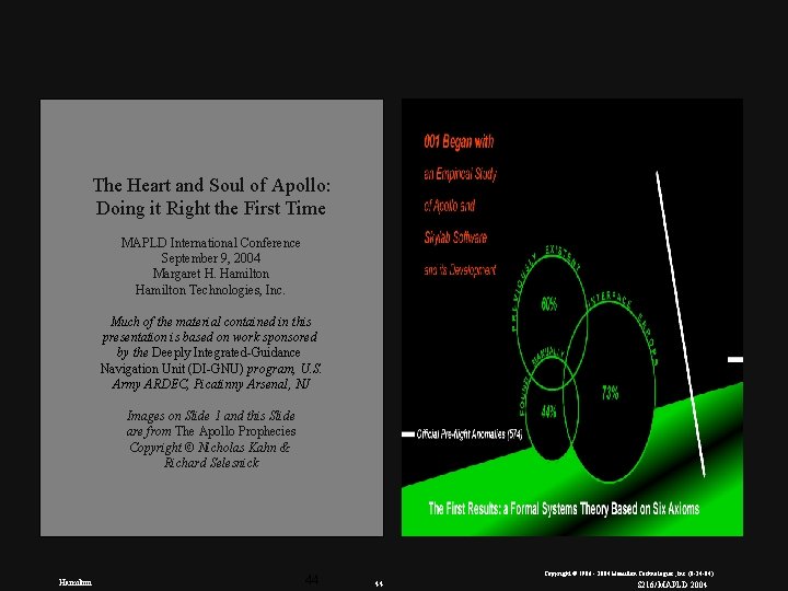 The Heart and Soul of Apollo: Doing it Right the First Time MAPLD International