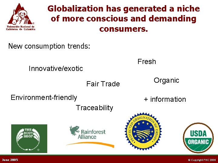 Globalization has generated a niche of more conscious and demanding consumers. New consumption trends: