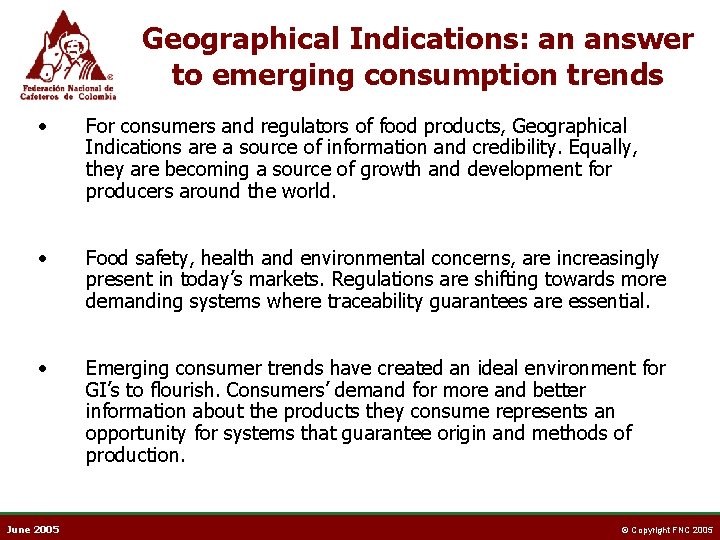 Geographical Indications: an answer to emerging consumption trends • For consumers and regulators of