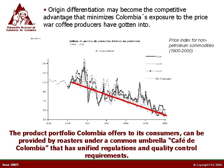  • Origin differentiation may become the competitive advantage that minimizes Colombia´s exposure to