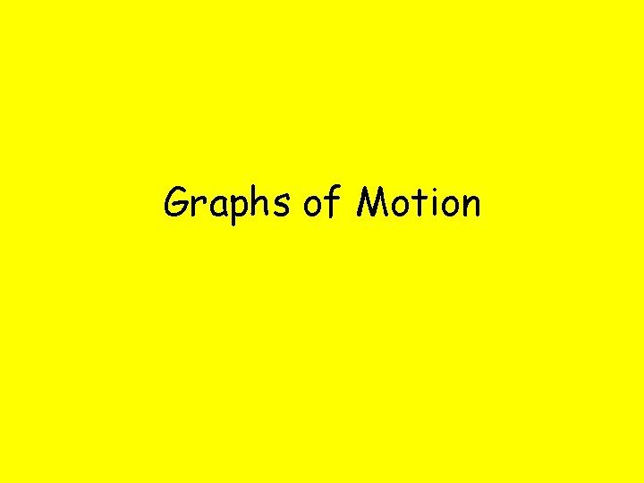 Graphs of Motion 