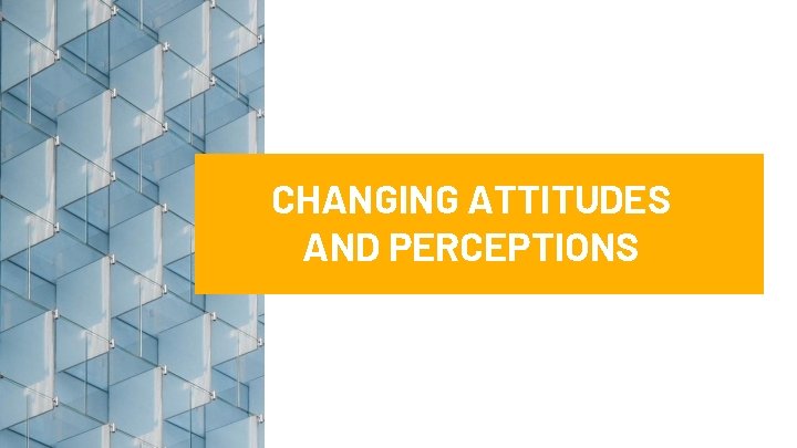 CHANGING ATTITUDES AND PERCEPTIONS 