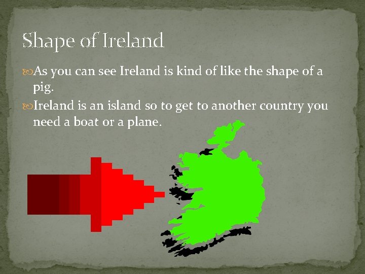 Shape of Ireland As you can see Ireland is kind of like the shape
