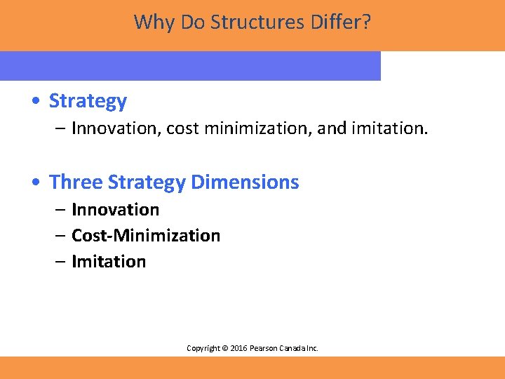 Why Do Structures Differ? • Strategy – Innovation, cost minimization, and imitation. • Three