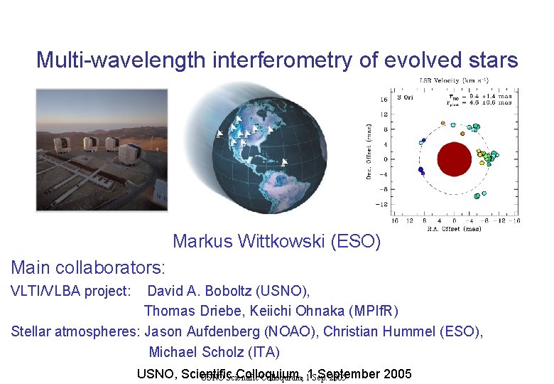 Multi-wavelength interferometry of evolved stars Markus Wittkowski (ESO) Main collaborators: VLTI/VLBA project: David A.