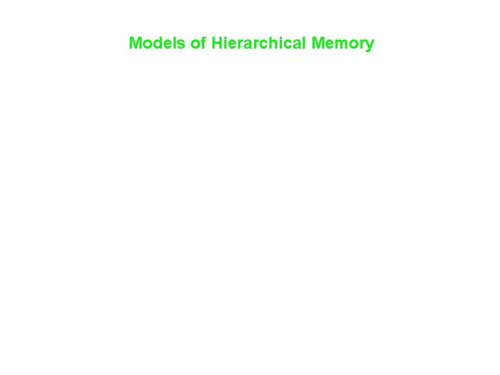 Models of Hierarchical Memory 