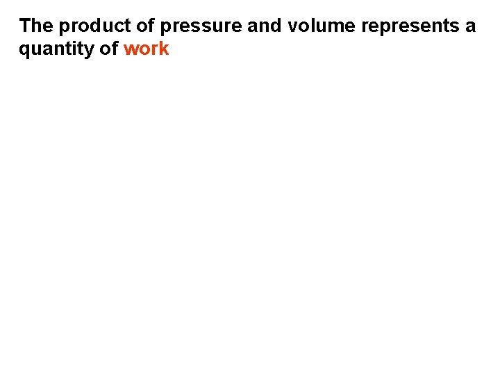 The product of pressure and volume represents a quantity of work 