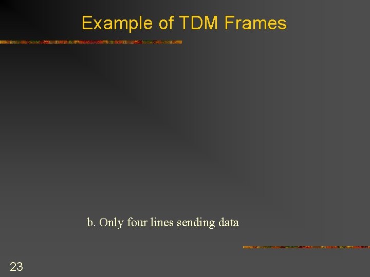 Example of TDM Frames b. Only four lines sending data 23 
