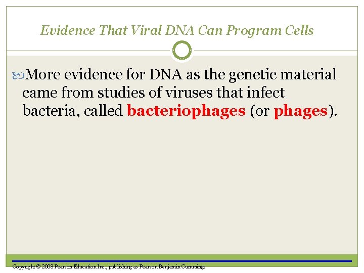 Evidence That Viral DNA Can Program Cells More evidence for DNA as the genetic