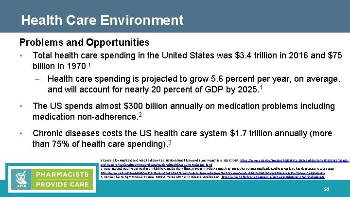 Health Care Environment Problems and Opportunities • Total health care spending in the United