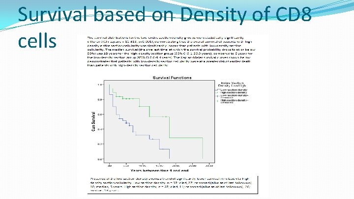 Survival based on Density of CD 8 cells 