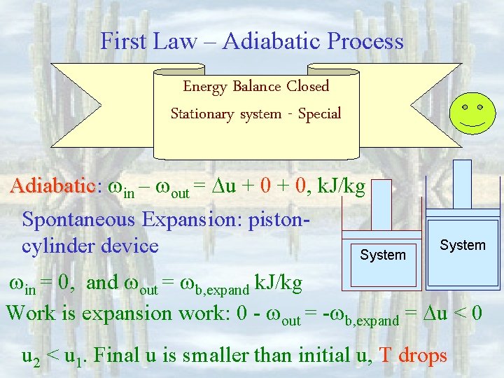 First Law – Adiabatic Process Energy Balance Closed Stationary system - Special Adiabatic: Adiabatic