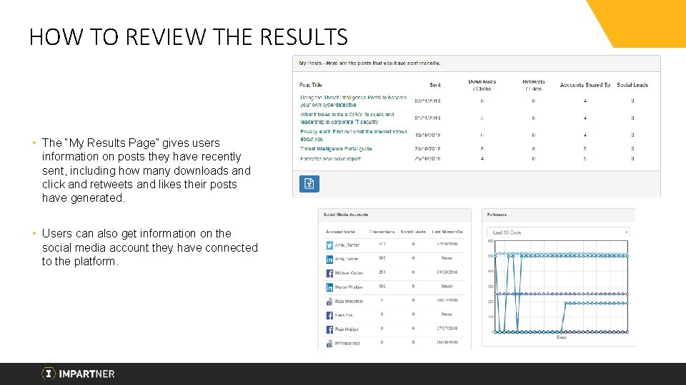 HOW TO REVIEW THE RESULTS • The “My Results Page” gives users information on