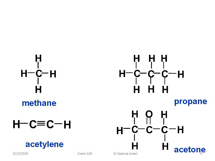 propane methane acetylene 10/2/2020 Chem-160 Dr Seemal Jelani acetone 4 