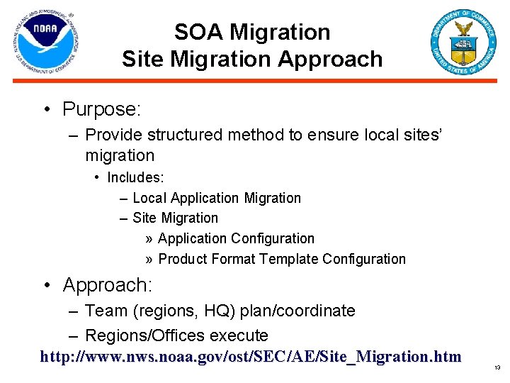 SOA Migration Site Migration Approach • Purpose: – Provide structured method to ensure local