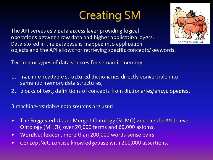 Creating SM The API serves as a data access layer providing logical operations between