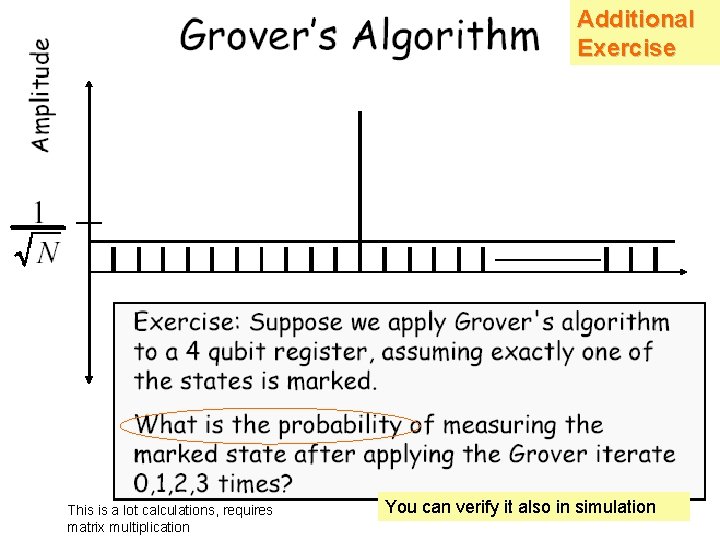 Additional Exercise This is a lot calculations, requires matrix multiplication You can verify it