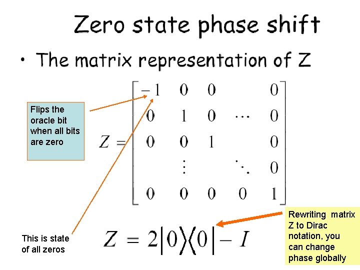 Flips the oracle bit when all bits are zero This is state of all