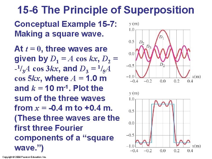 15 -6 The Principle of Superposition Conceptual Example 15 -7: Making a square wave. 15 -6 The Principle of Superposition Conceptual Example 15 -7: Making a square wave.