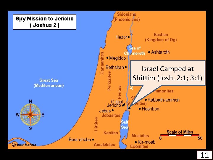 Spy Mission to Jericho ( Joshua 2 ) Israel Camped at Shittim (Josh. 2: