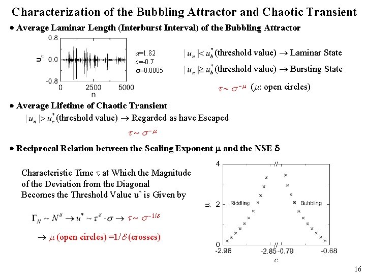 Characterization of the Bubbling Attractor and Chaotic Transient Average Laminar Length (Interburst Interval) of