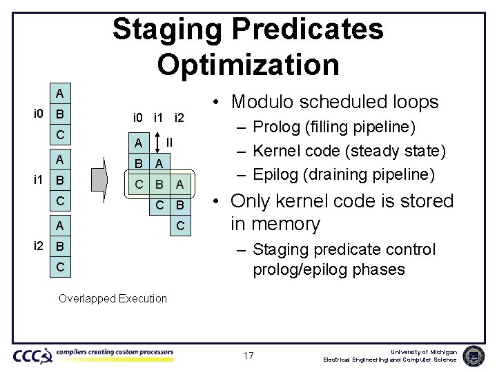 Staging Predicates Optimization A i 0 B C A i 1 B i 0