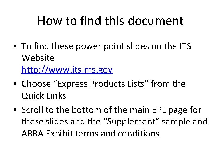 How to find this document • To find these power point slides on the