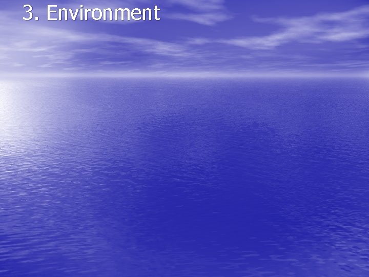 3. Environment 3. Environment