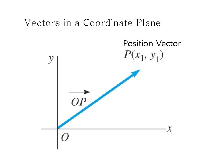 Vectors in a Coordinate Plane Position Vector 