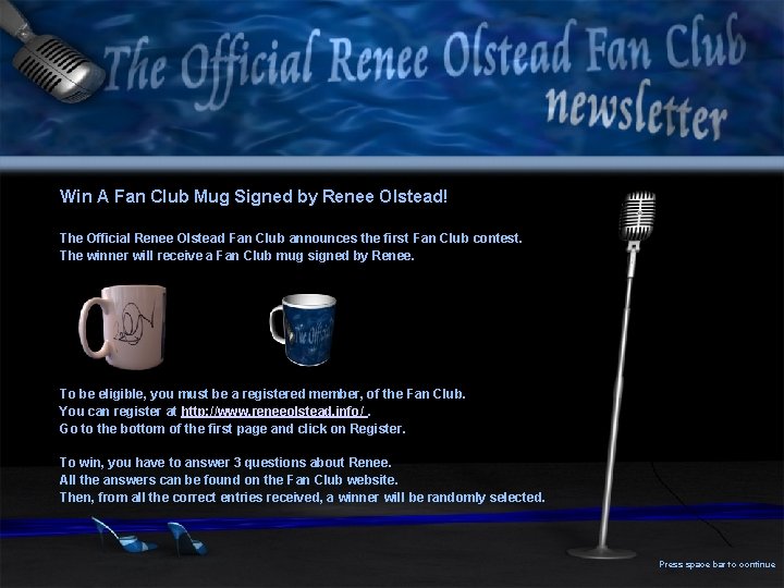 Win A Fan Club Mug Signed by Renee Olstead! The Official Renee Olstead Fan