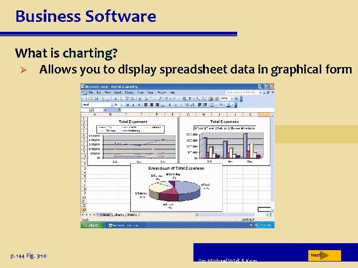 Business Software What is charting? Ø Allows you to display spreadsheet data in graphical