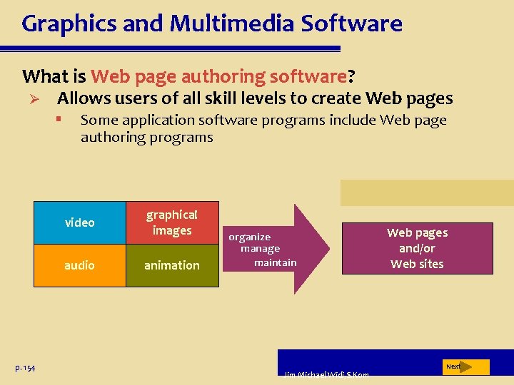 Graphics and Multimedia Software What is Web page authoring software? Ø Allows users of