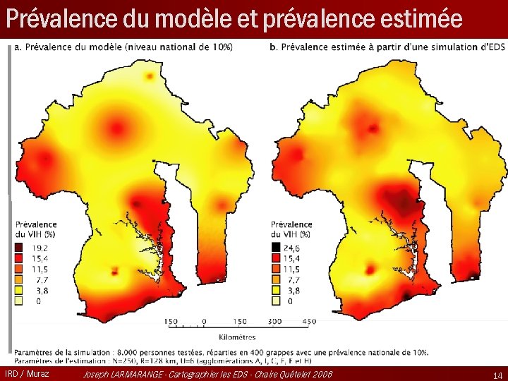 Prévalence du modèle et prévalence estimée IRD / Muraz Joseph LARMARANGE - Cartographier les