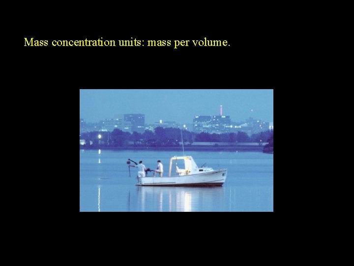 Mass concentration units: mass per volume. 