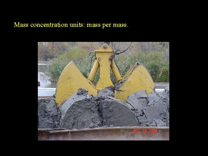 Mass concentration units: mass per mass. 