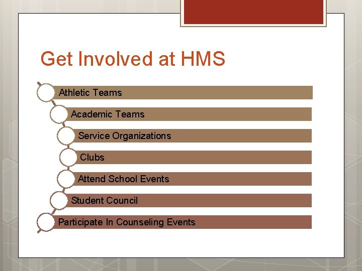 Get Involved at HMS Athletic Teams Academic Teams Service Organizations Clubs Attend School Events