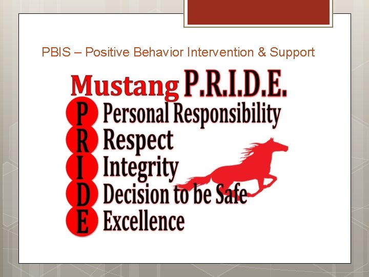 PBIS – Positive Behavior Intervention & Support 