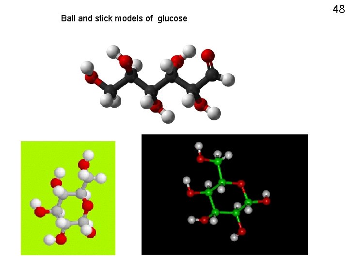 Ball and stick models of glucose 48 