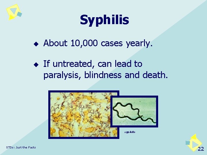 Syphilis u u About 10, 000 cases yearly. If untreated, can lead to paralysis,