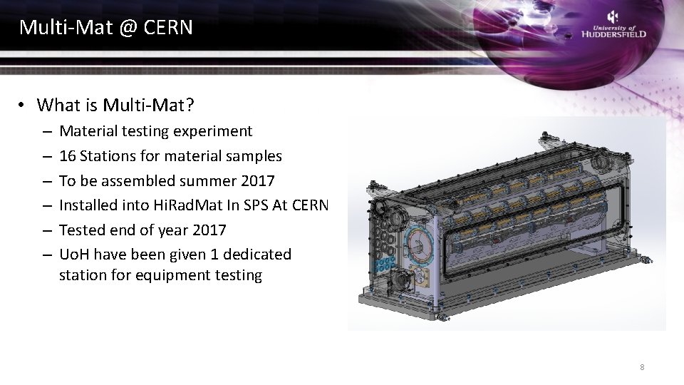 Multi-Mat @ CERN • What is Multi-Mat? – – – Material testing experiment 16