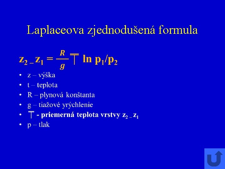 Laplaceova zjednodušená formula • 