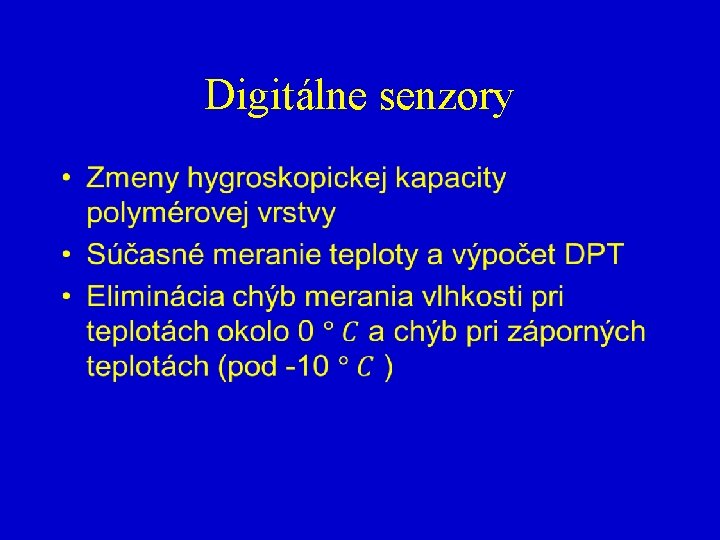 Digitálne senzory • 