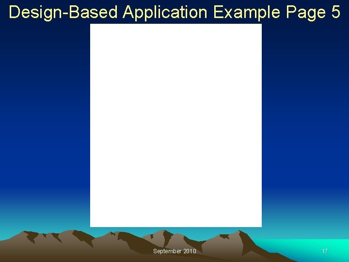Design-Based Application Example Page 5 September 2010 17 