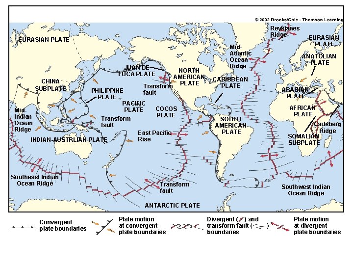 Reykjanes Ridge EURASIAN PLATE JUAN DE FUCA PLATE NORTH AMERICAN PLATE CHINA SUBPLATE Transform